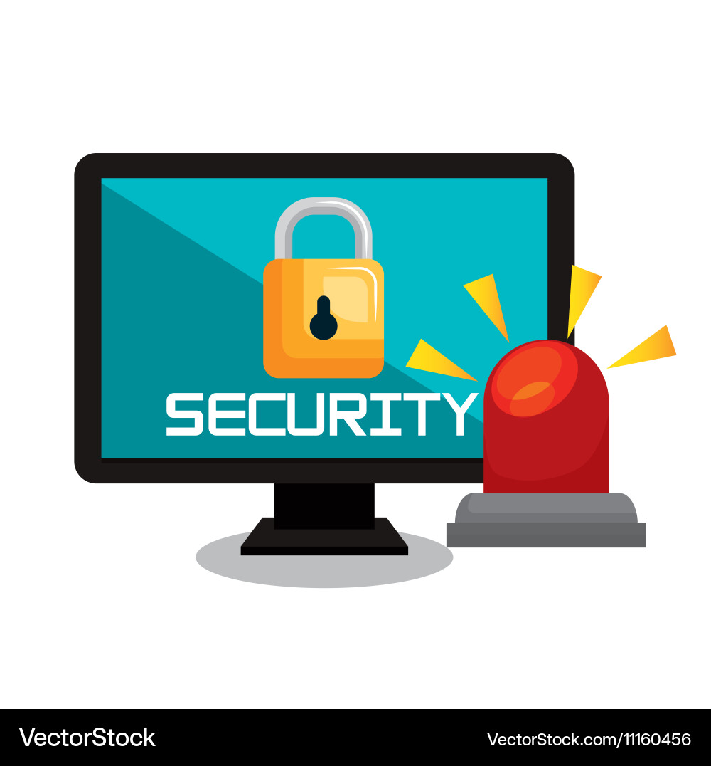 Computer security data base lock vector image