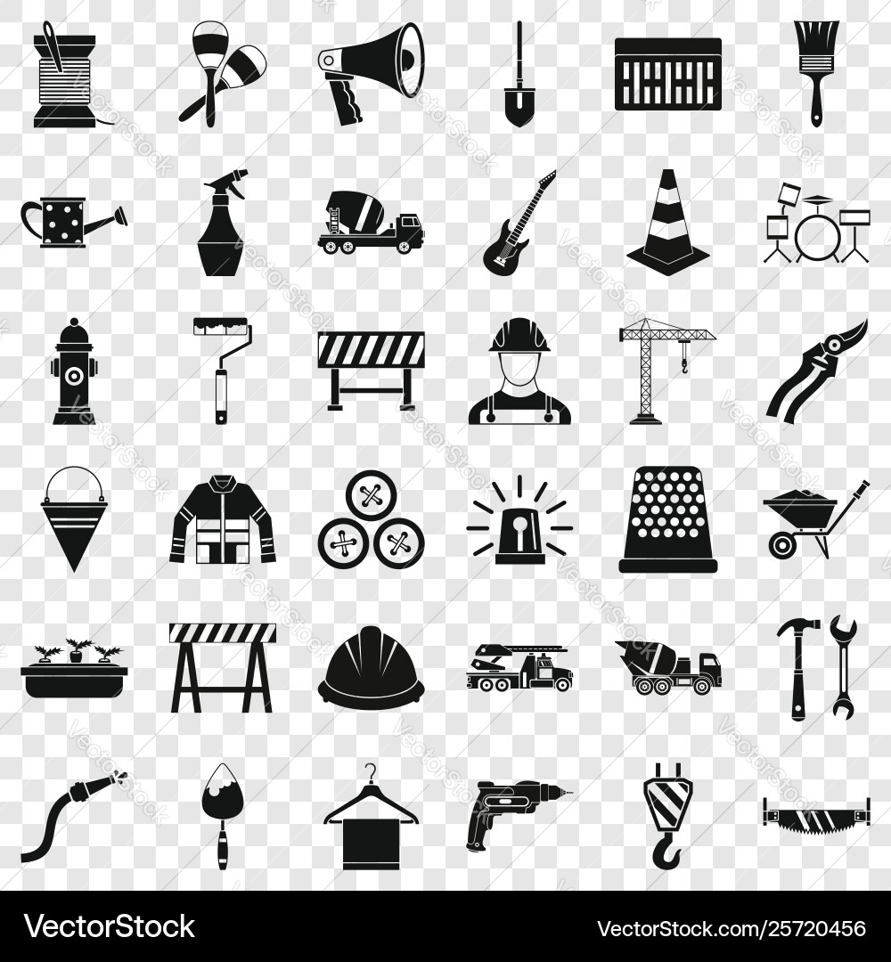 Hammer icons set simple style Hammer icons set simple style vector image