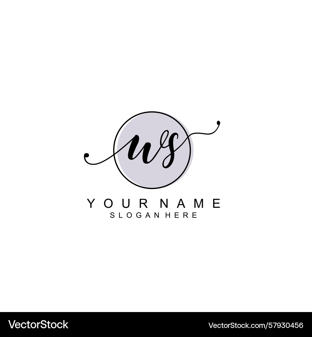Handwriting logo concepts with initial ws Vector Image