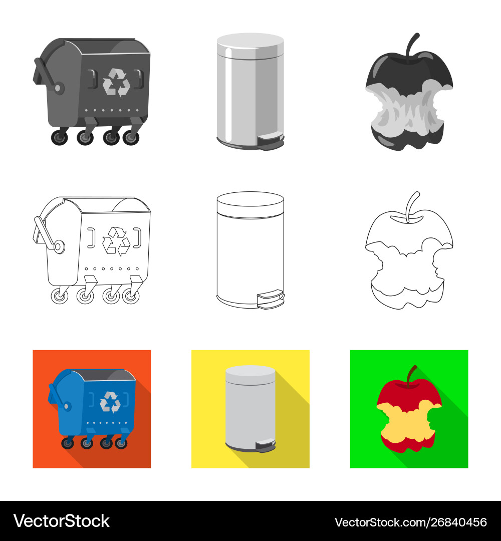 Isolated object refuse and junk symbol set vector image