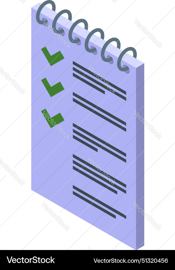 Isometric checklist with check marks Isometric checklist with check marks vector image