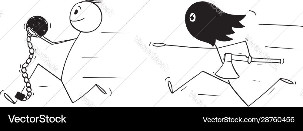Man Escaping Executioner vector image