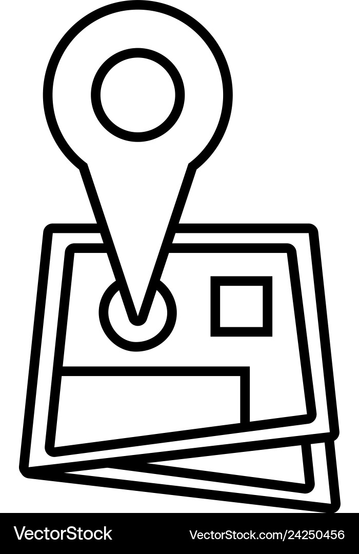 Map with pin pointer location vector image