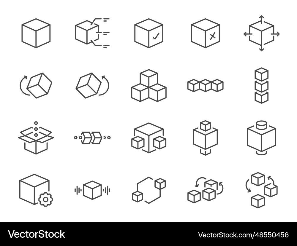 Modular Icon Set - Block & System vector image