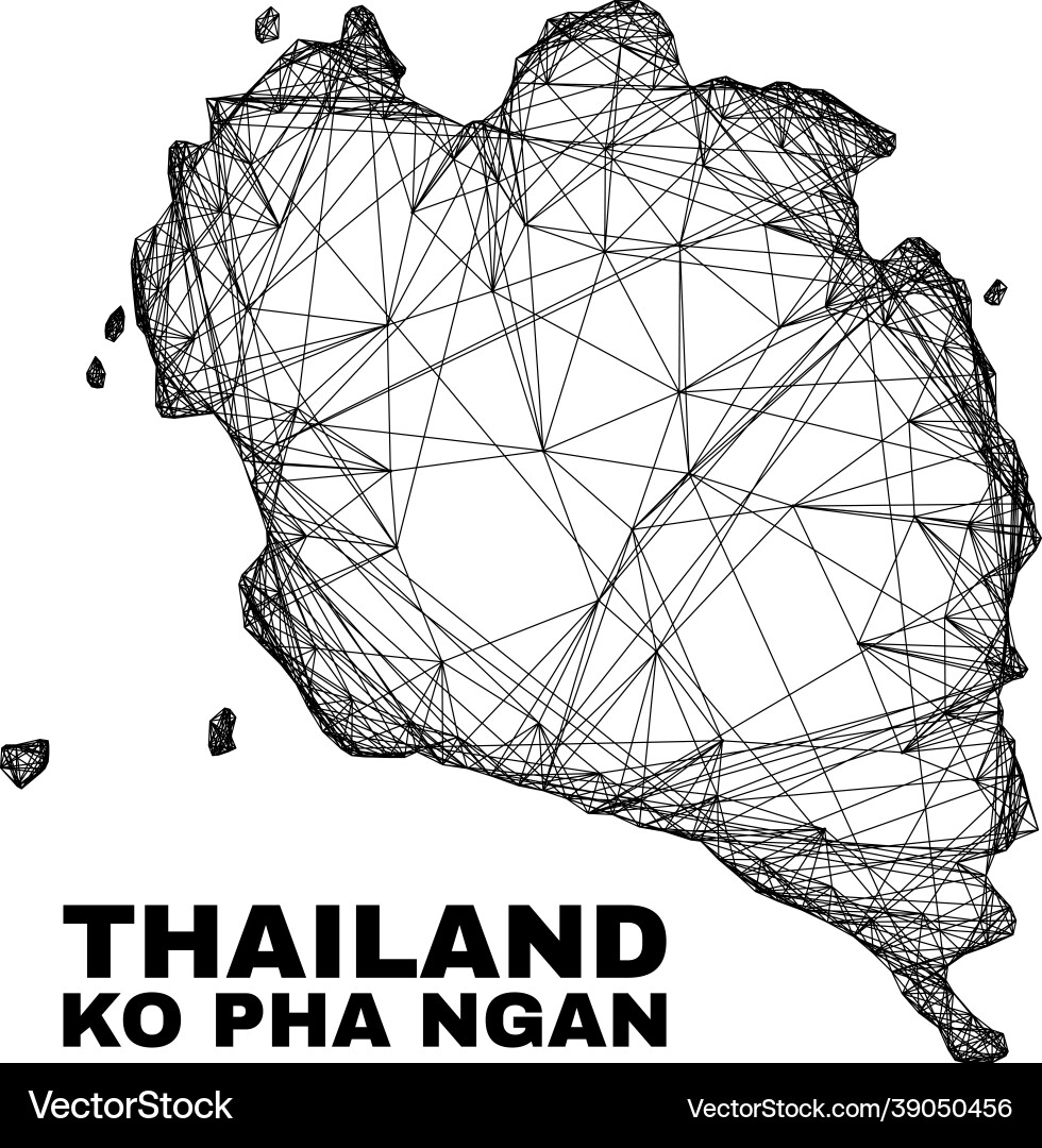 Net irregular mesh ko pha ngan map Net irregular mesh ko pha ngan map Vector Image