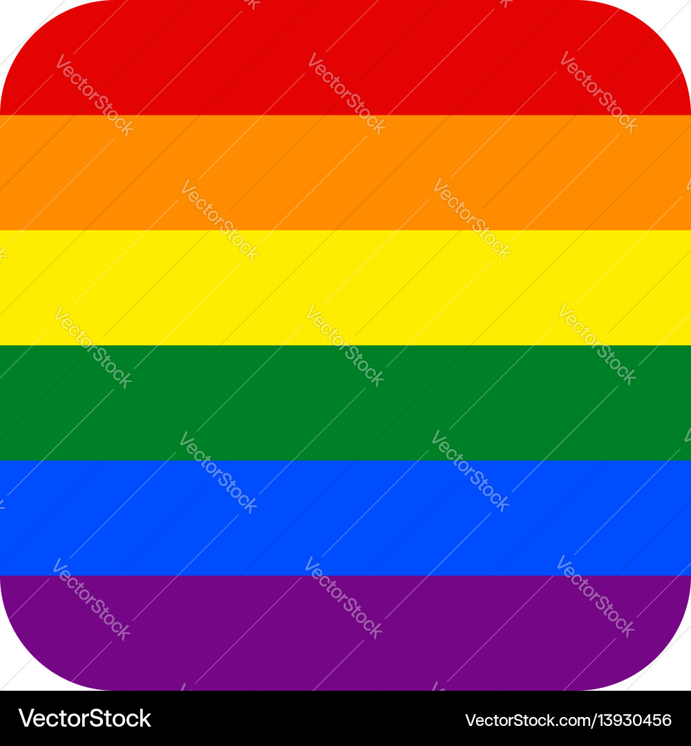Rainbow flag in square shape Rainbow flag in square shape vector image