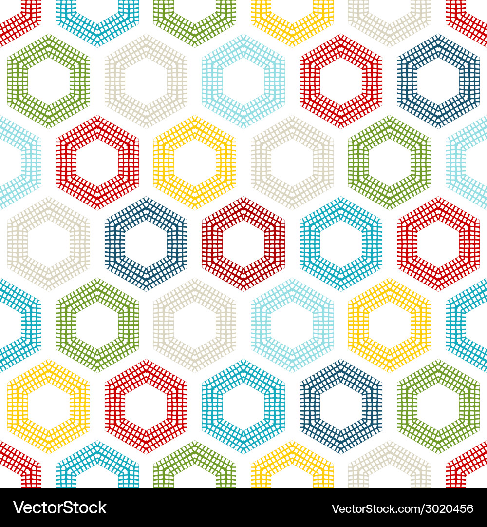 Seamless pattern of coloured hexagons Vector Image