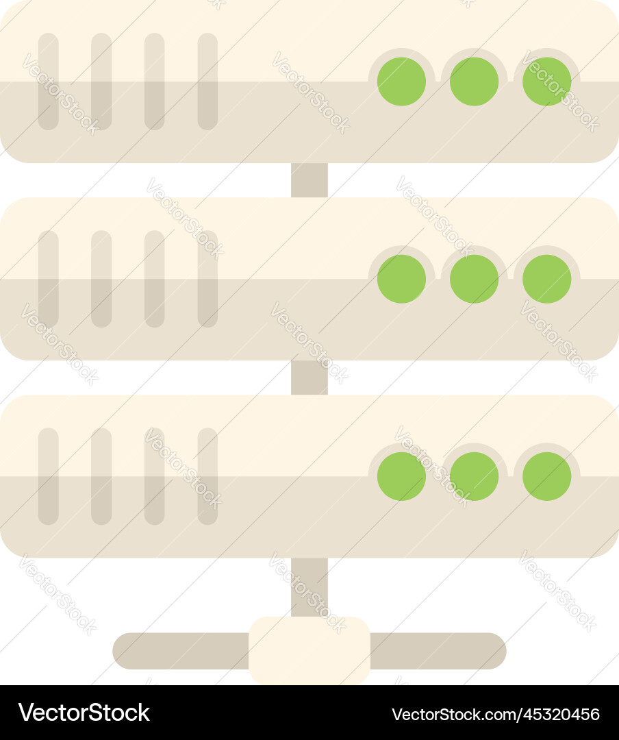 Server chart icon flat crm data Server chart icon flat crm data vector image
