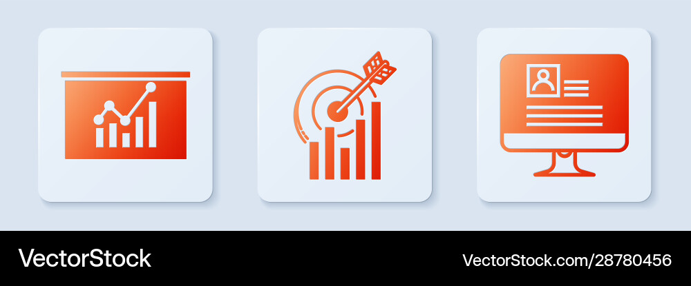 Set target with graph chart board Set target with graph chart board Vector Image
