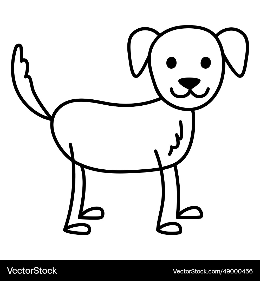 Simple cute doodle dog – Lizenzfreie Vektorgrafik | VectorStock, image size:1000x1080