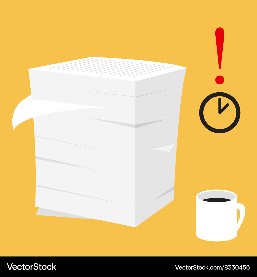 Stack of Paper Documents - Workload Vector Image