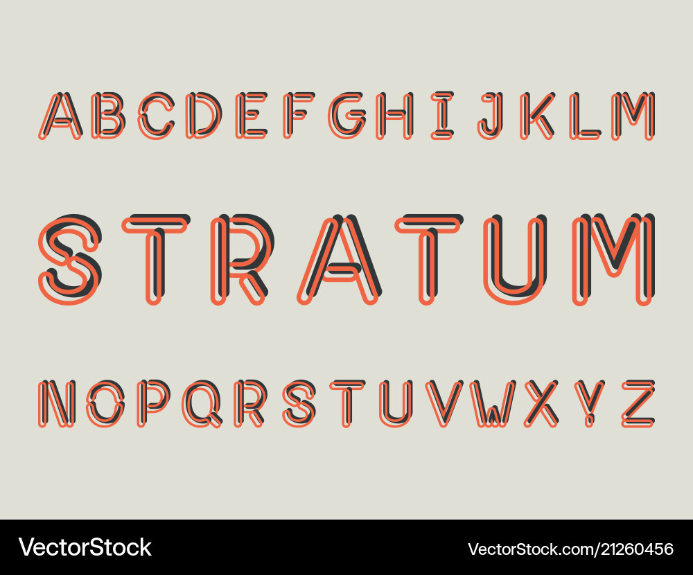 Stratum regular font alphabet vector image