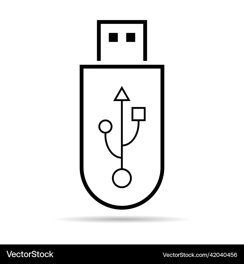 Usb icon technology with shadow connect device Vector Image