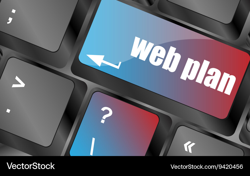 Web plan concept with key on computer keyboard vector image