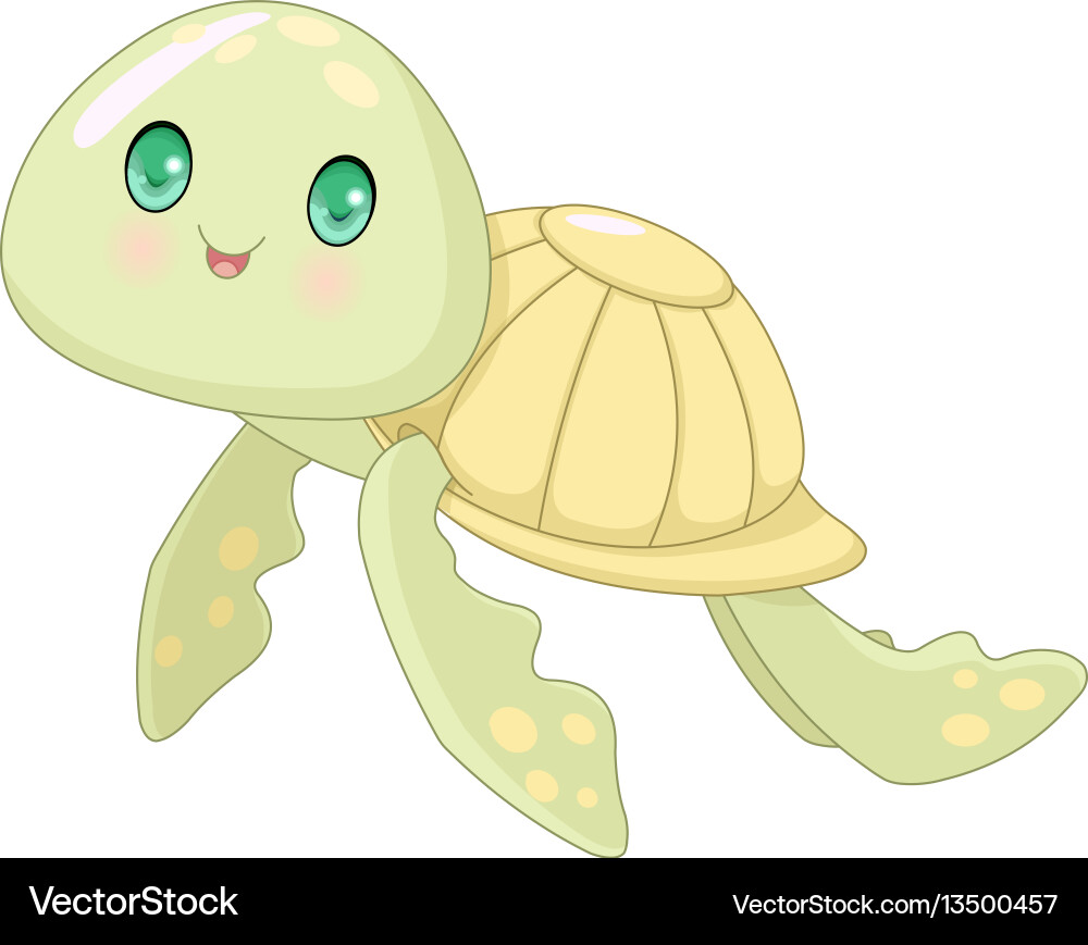 Adorable Cartoon Turtle Vector Image