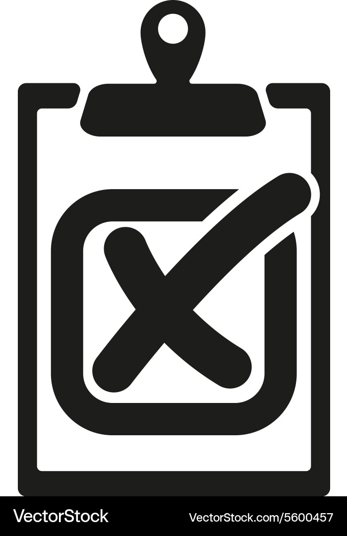 Checklist icon clipboard and failed task vector image