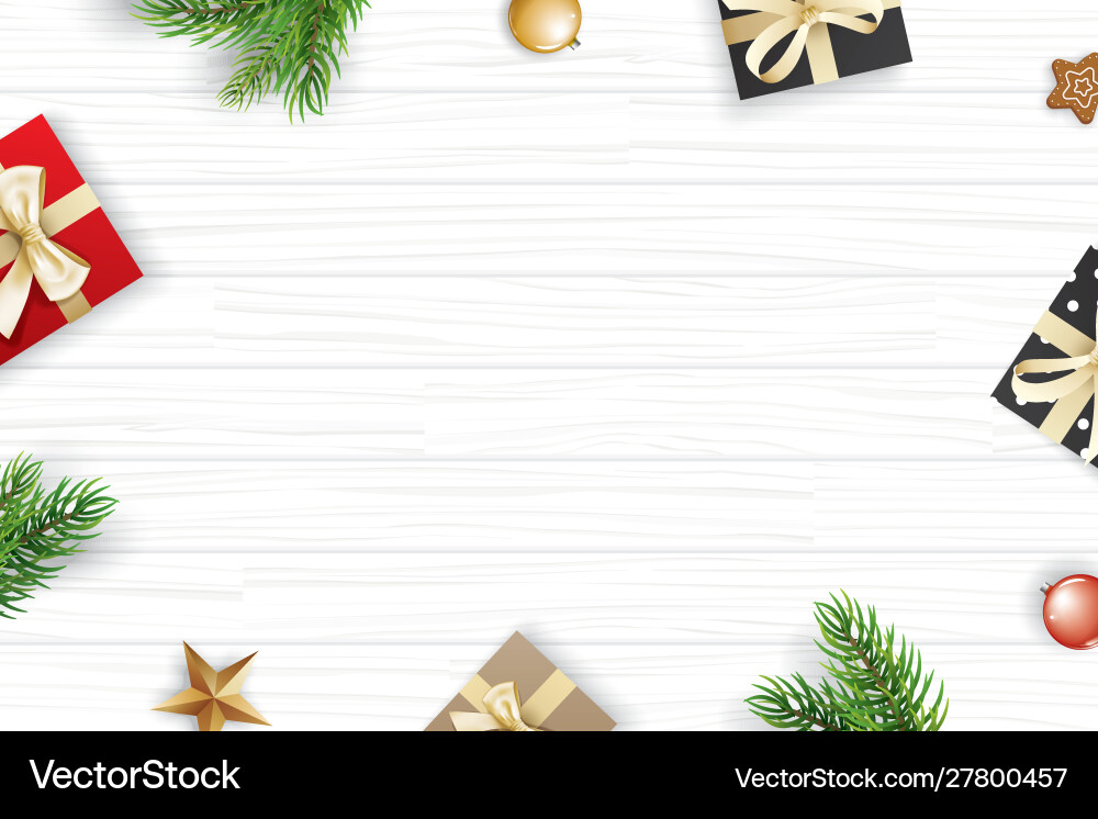 Christmas frame with copy space for text on white Vector Image
