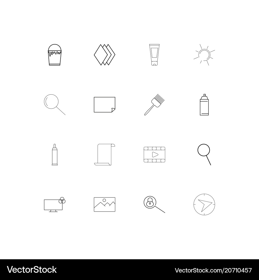 Creative process and design simple linear icons vector image