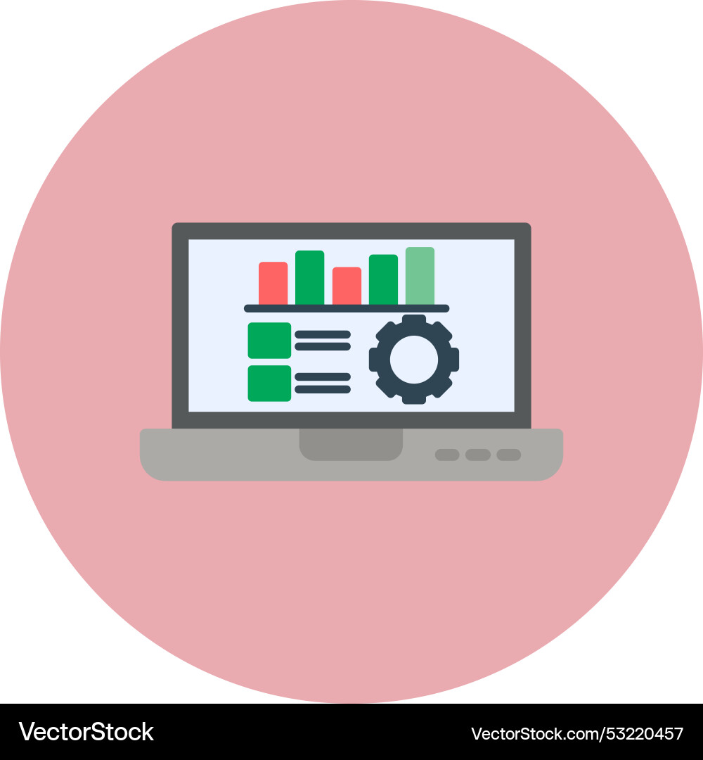 Data driven flat circle icon Vector Image
