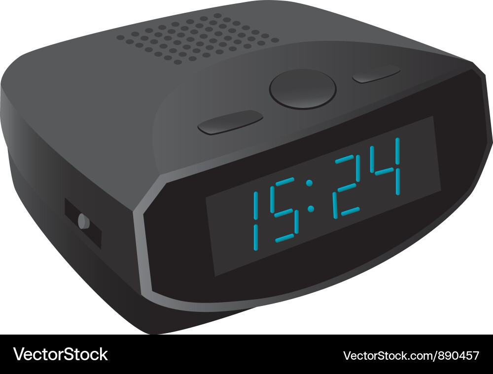 Digital Alarm Clock with Blue Display Vector Image