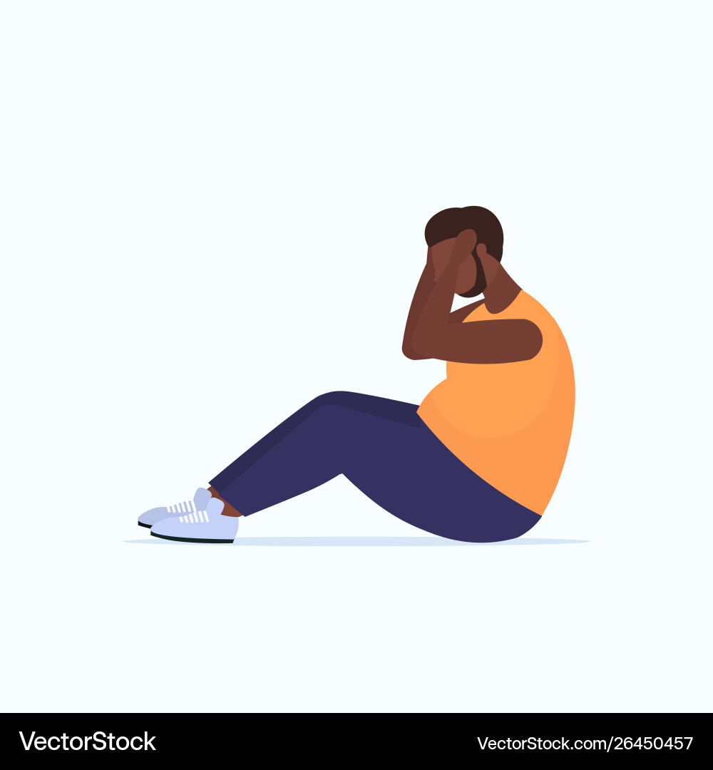 Fat obese man doing sit-ups press abdominal Fat obese man doing sit-ups press abdominal vector image