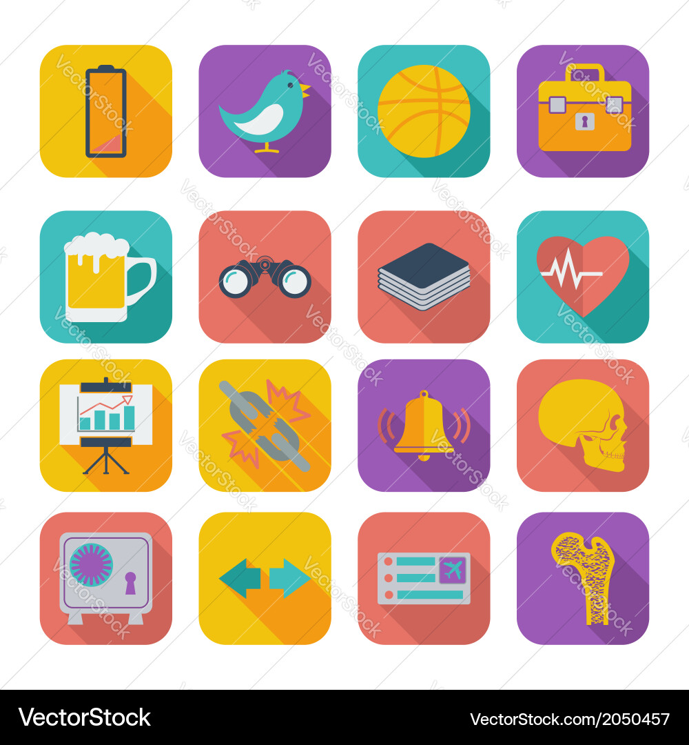 Flat icons for web design set 2 vector image