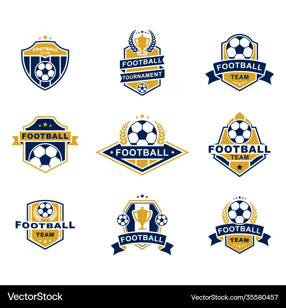 Football team emblems templates set Football team emblems templates set Vector Image
