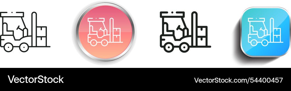 Forklift icon thin linear regular and button vector image