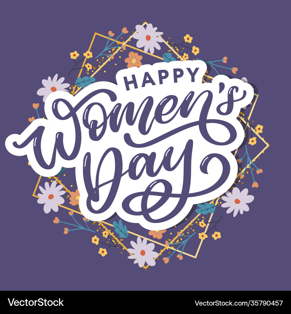 Glückliche Frauen Tag handschriftlich Briefing modern Glückliche Frauen Tag handschriftlich Briefing modern vektorbild