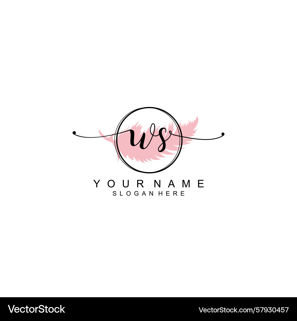 Handwriting logo concepts with initial ws Handwriting logo concepts with initial ws Vector Image