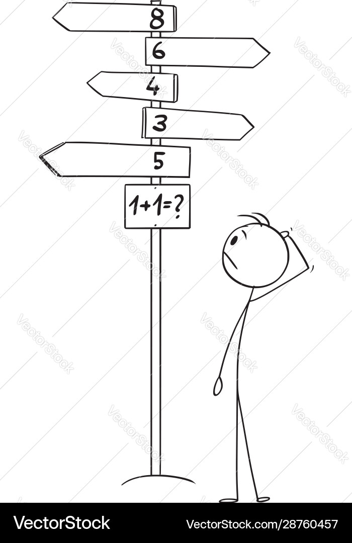 Man at a Crossroads - Problem Solving vector image