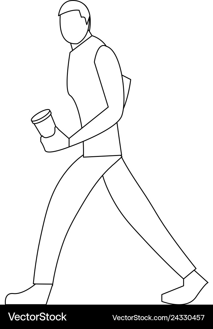 Man standing linear Vector Image