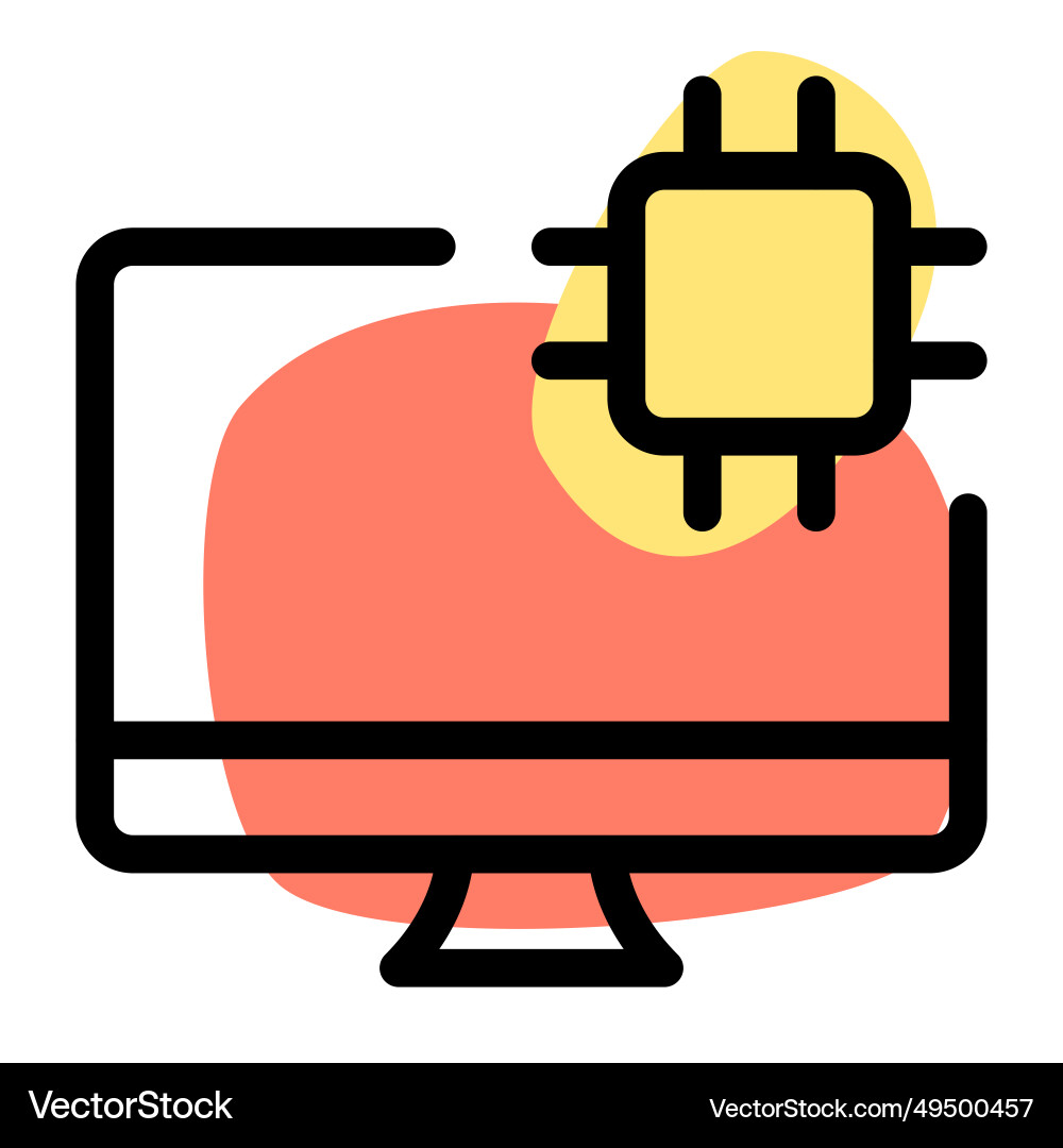 Microchip a key component of desktop vector image