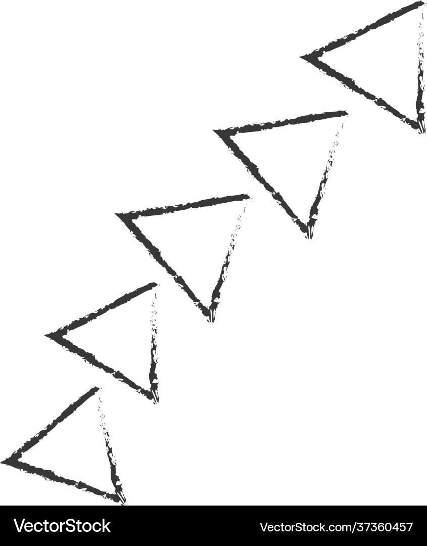 Minimal triangular arrows in modern grunge style Minimal triangular arrows in modern grunge style vector image