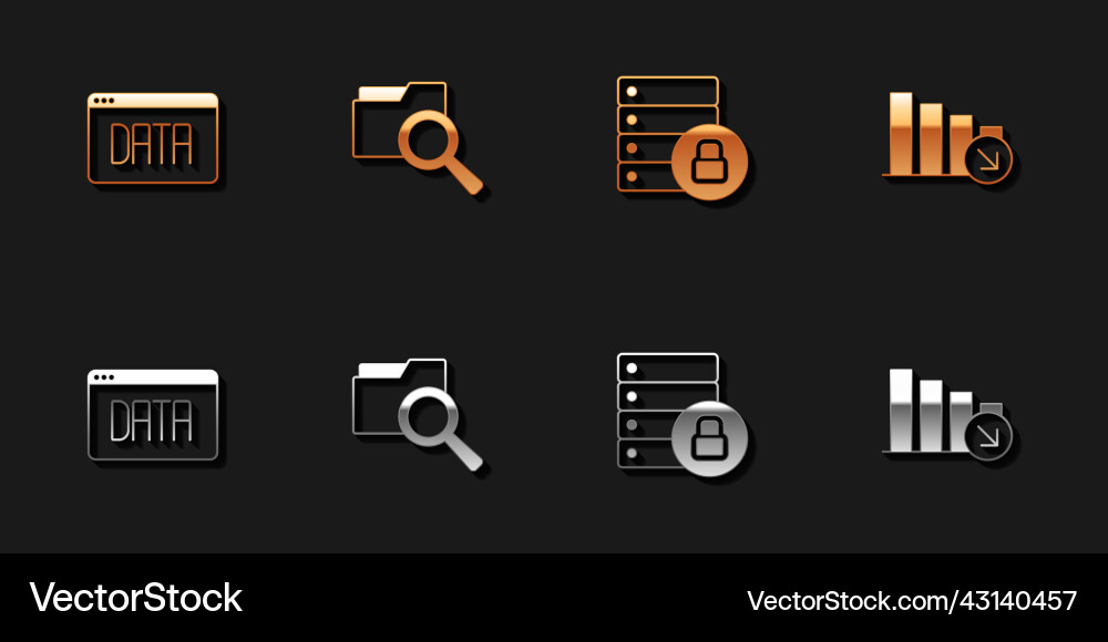 Set data analysis search with folder server Set data analysis search with folder server vector image