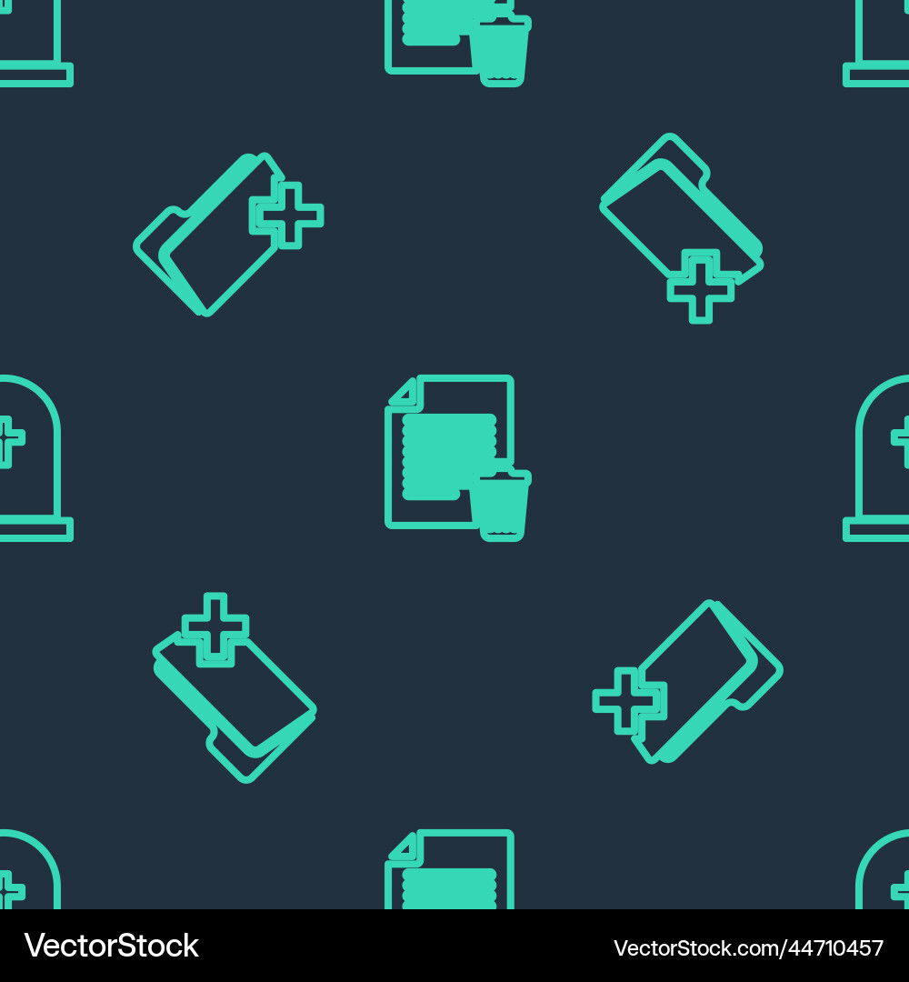 Set line delete file document folder vector image