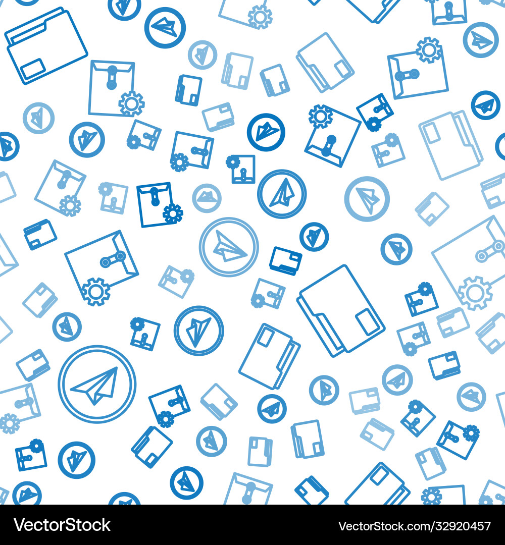 Set line paper plane document folder and envelope Set line paper plane document folder and envelope vector image