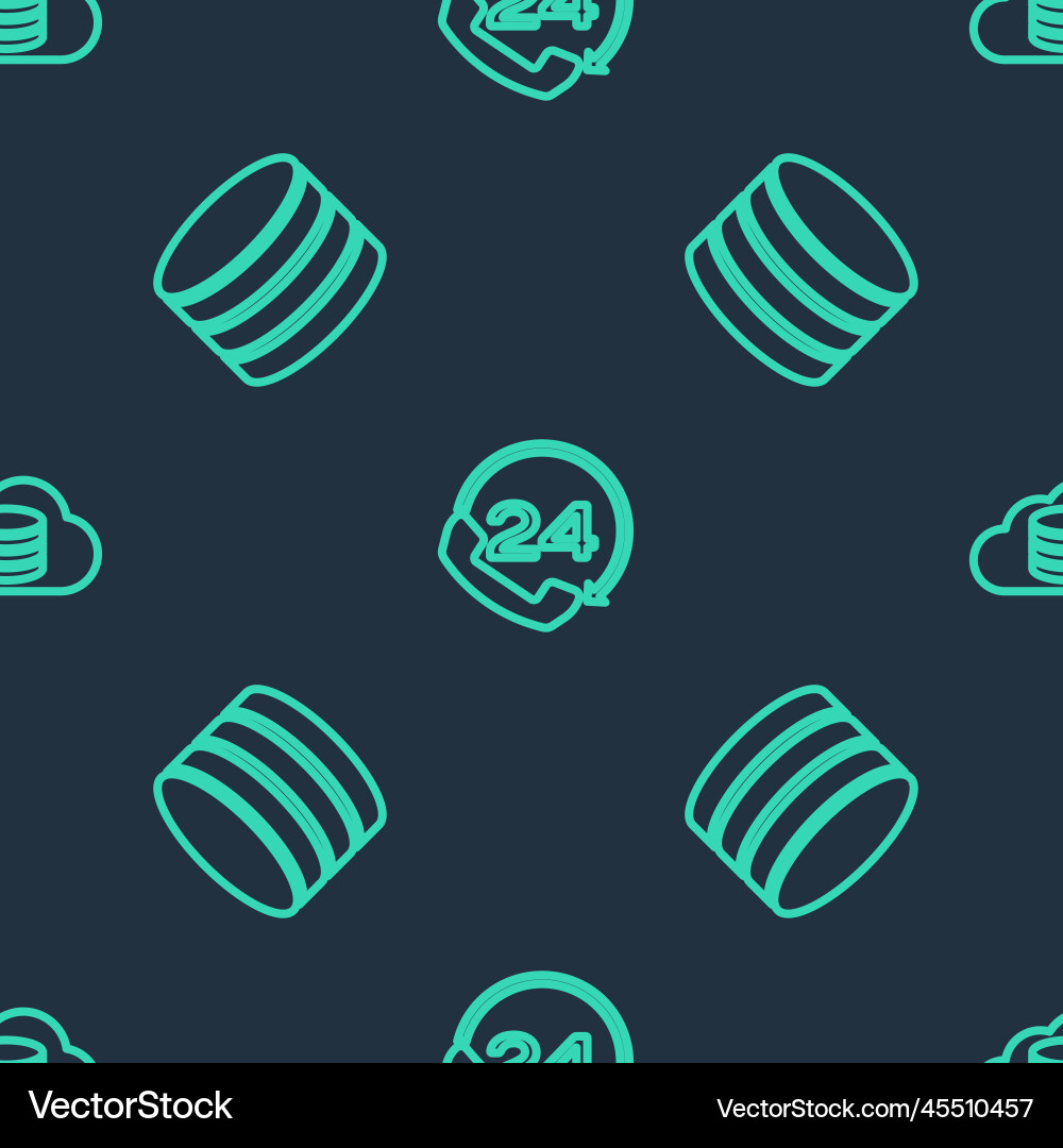 Set line telephone 24 hours support database Set line telephone 24 hours support database vector image