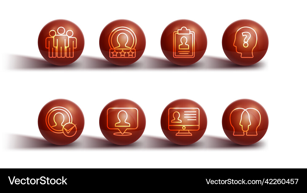 Set line users group create account screen head Set line users group create account screen head vector image