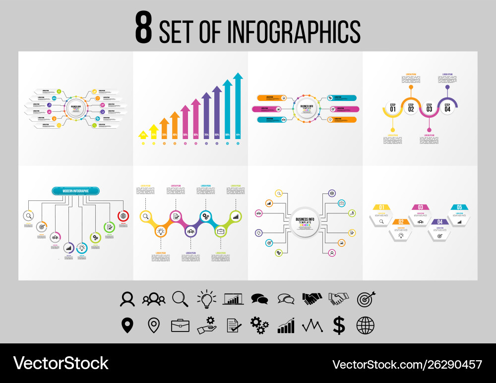 Set of infographics elements design template Set of infographics elements design template vector image