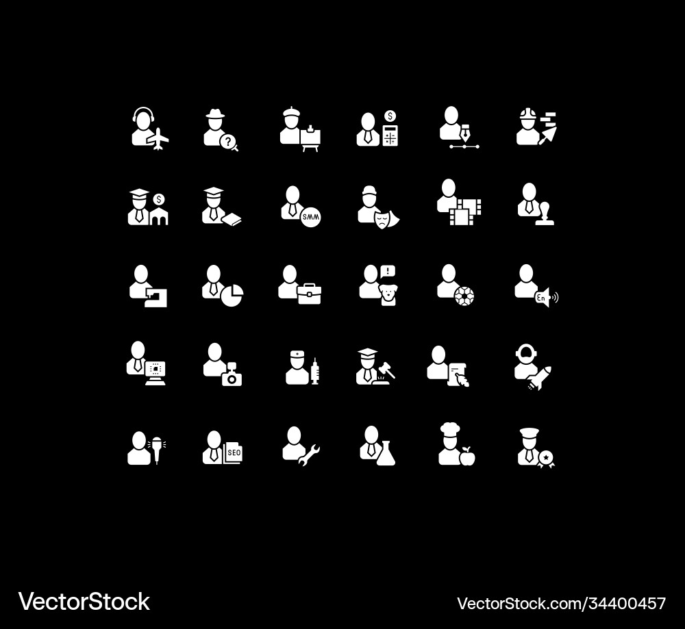 Set simple icons professions Set simple icons professions vector image
