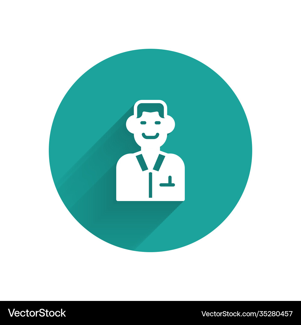 White trader icon isolated with long shadow White trader icon isolated with long shadow vector image