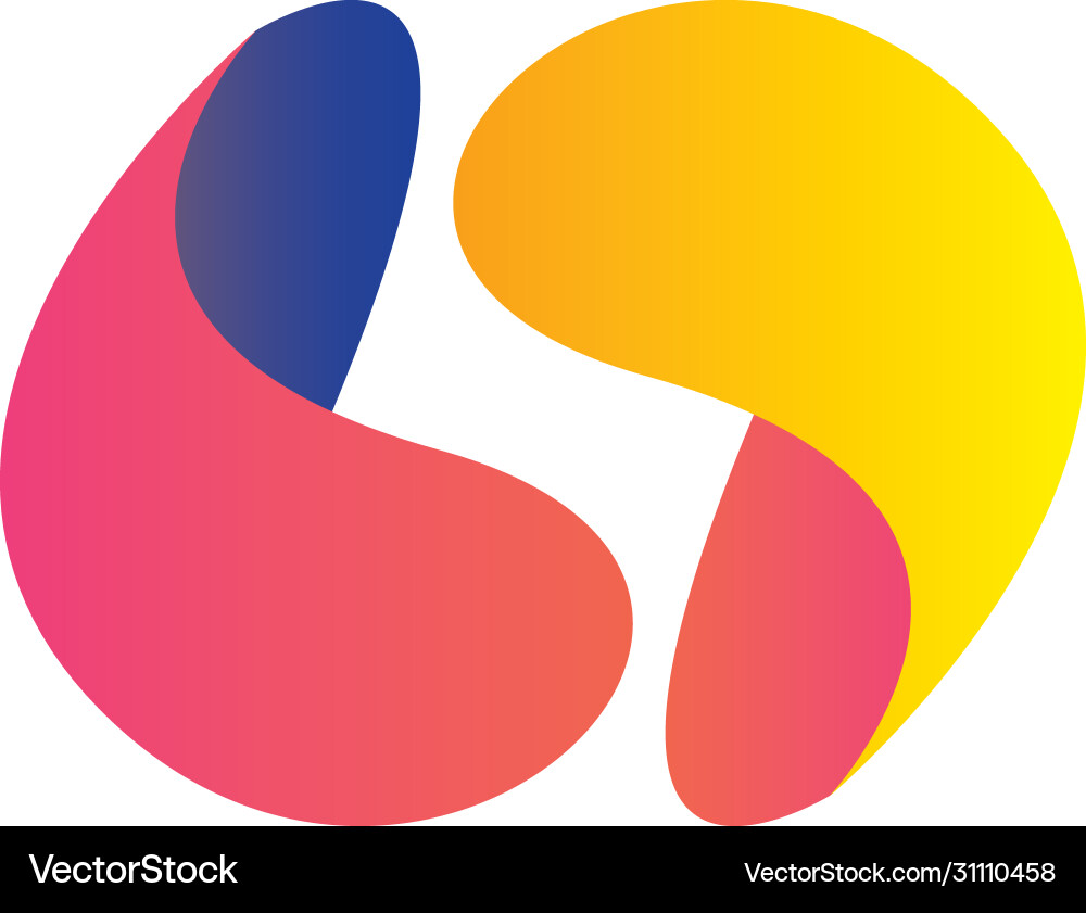 Abstract commas shapes gradient style icon vector image