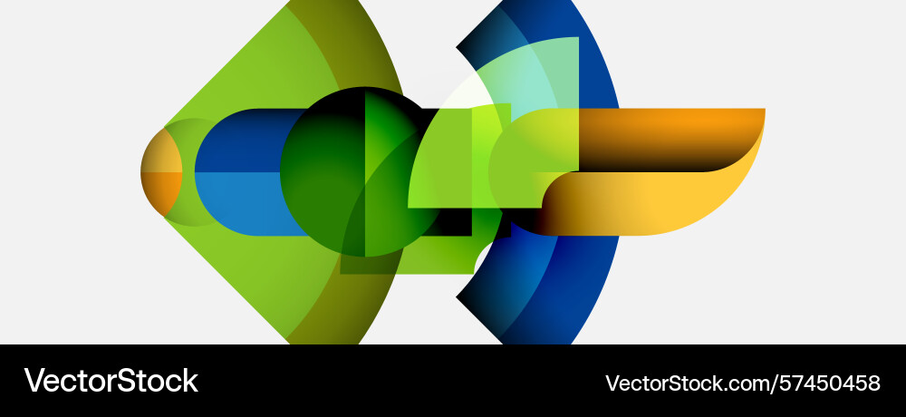 Abstract shapes overlap creating vibrant color Vector Image