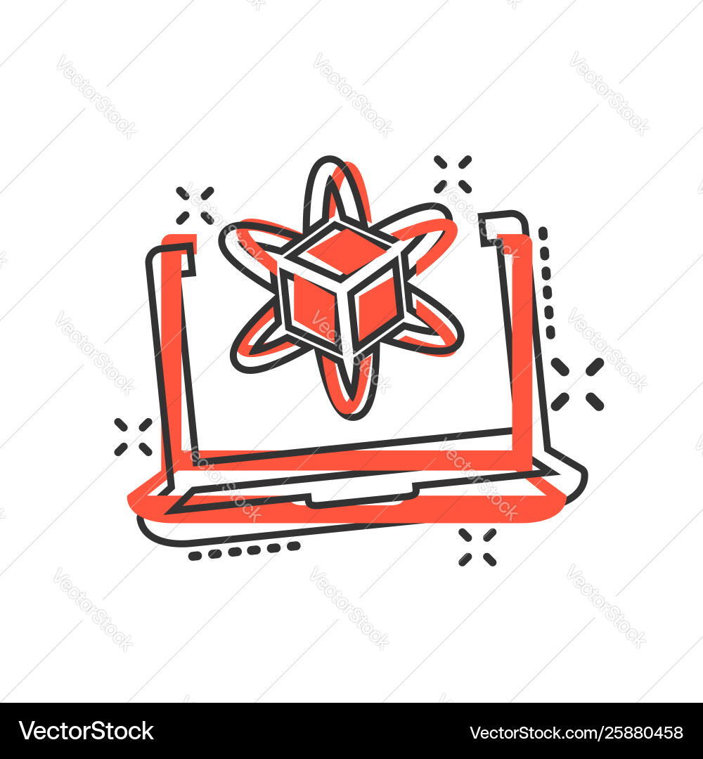 Computer simulation icon in comic style vr device Computer simulation icon in comic style vr device Vector Image