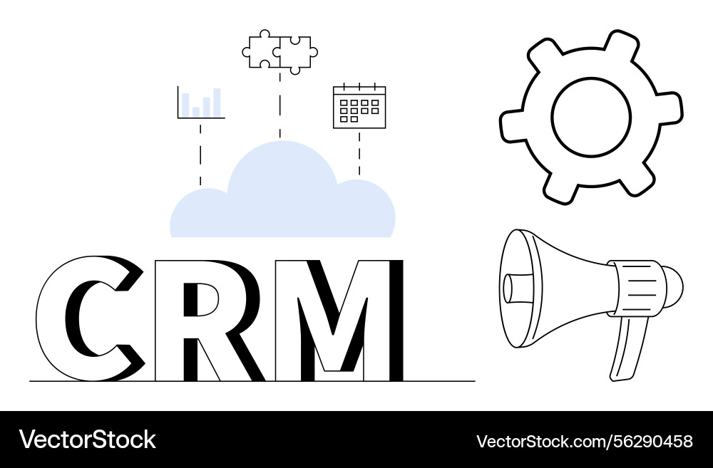 Crm cloud integration with data analytics task Vector Image