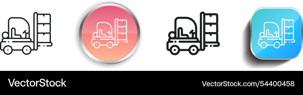 Forklift icon thin linear regular and button Forklift icon thin linear regular and button Vector Image