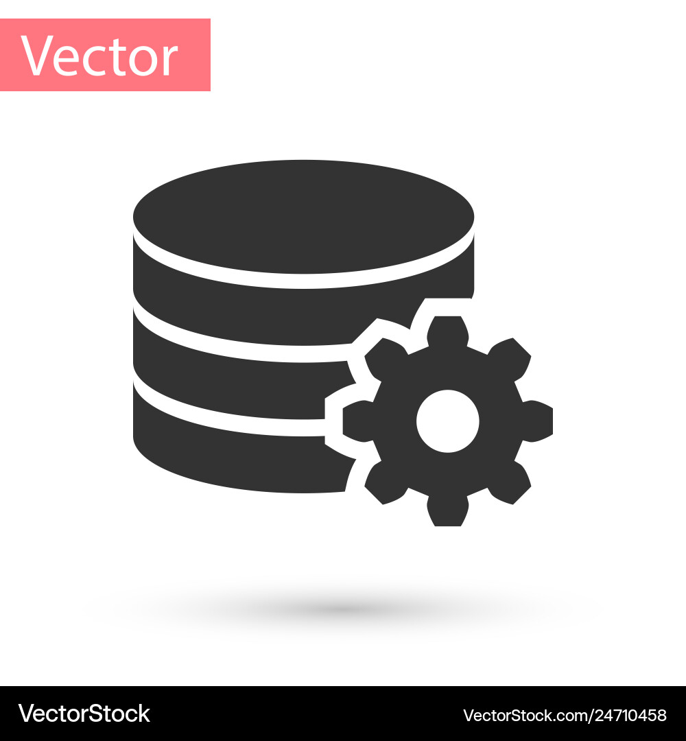 Grey setting database server icon isolated Grey setting database server icon isolated vector image