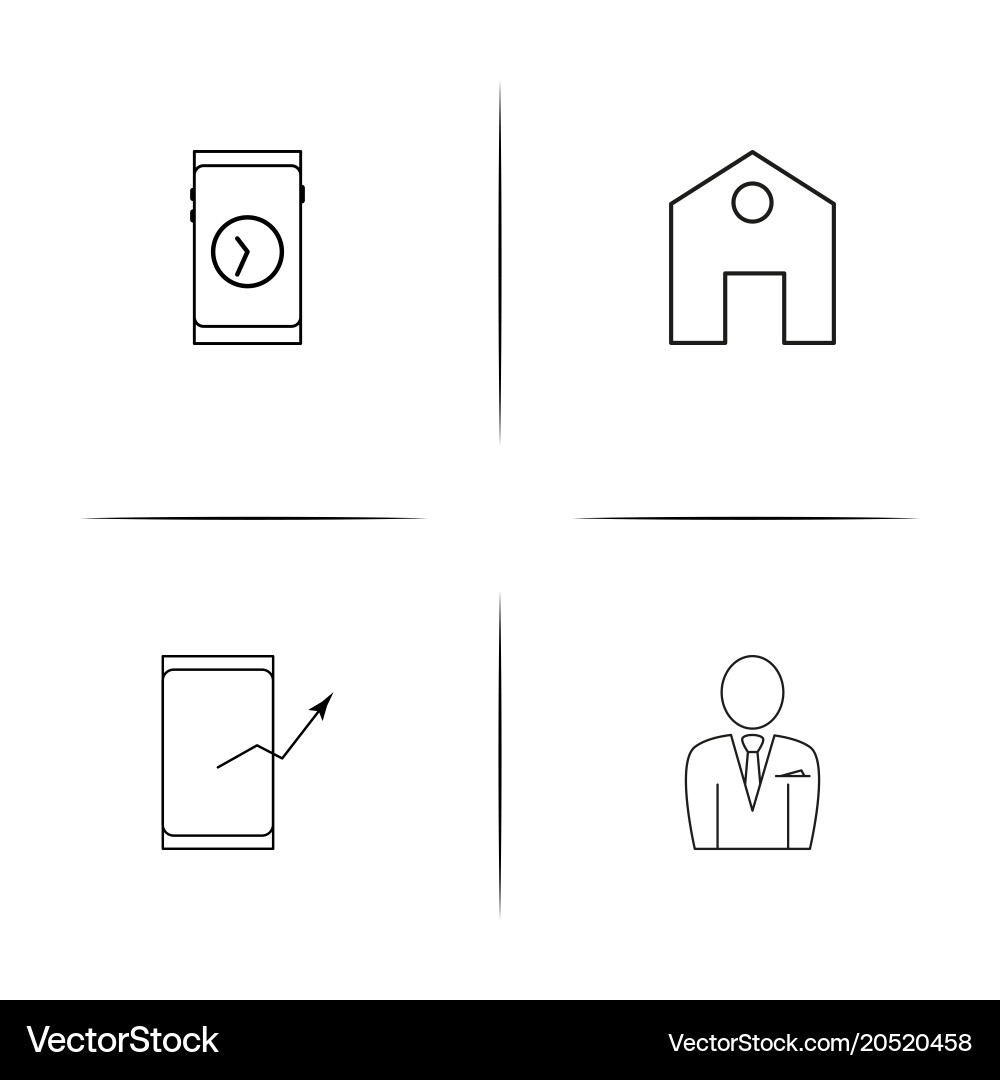 Internet of things simple linear icons set vector image