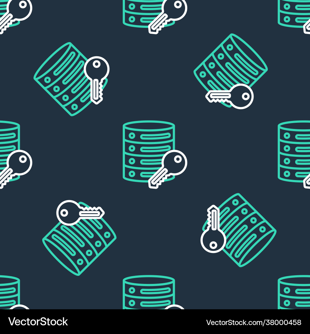 Line server security with key icon isolated Line server security with key icon isolated vector image